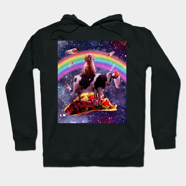 Space Dog Riding Cow Unicorn - Taco & Burrito Hoodie by Random Galaxy